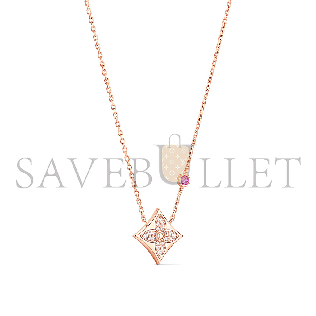 LOUIS VUITTON COLOR BLOSSOM QIXI LIMITED EDITION BB STAR PENDANT, PINK GOLD, PINK SAPPHIRE AND DIAMONDS Q03274